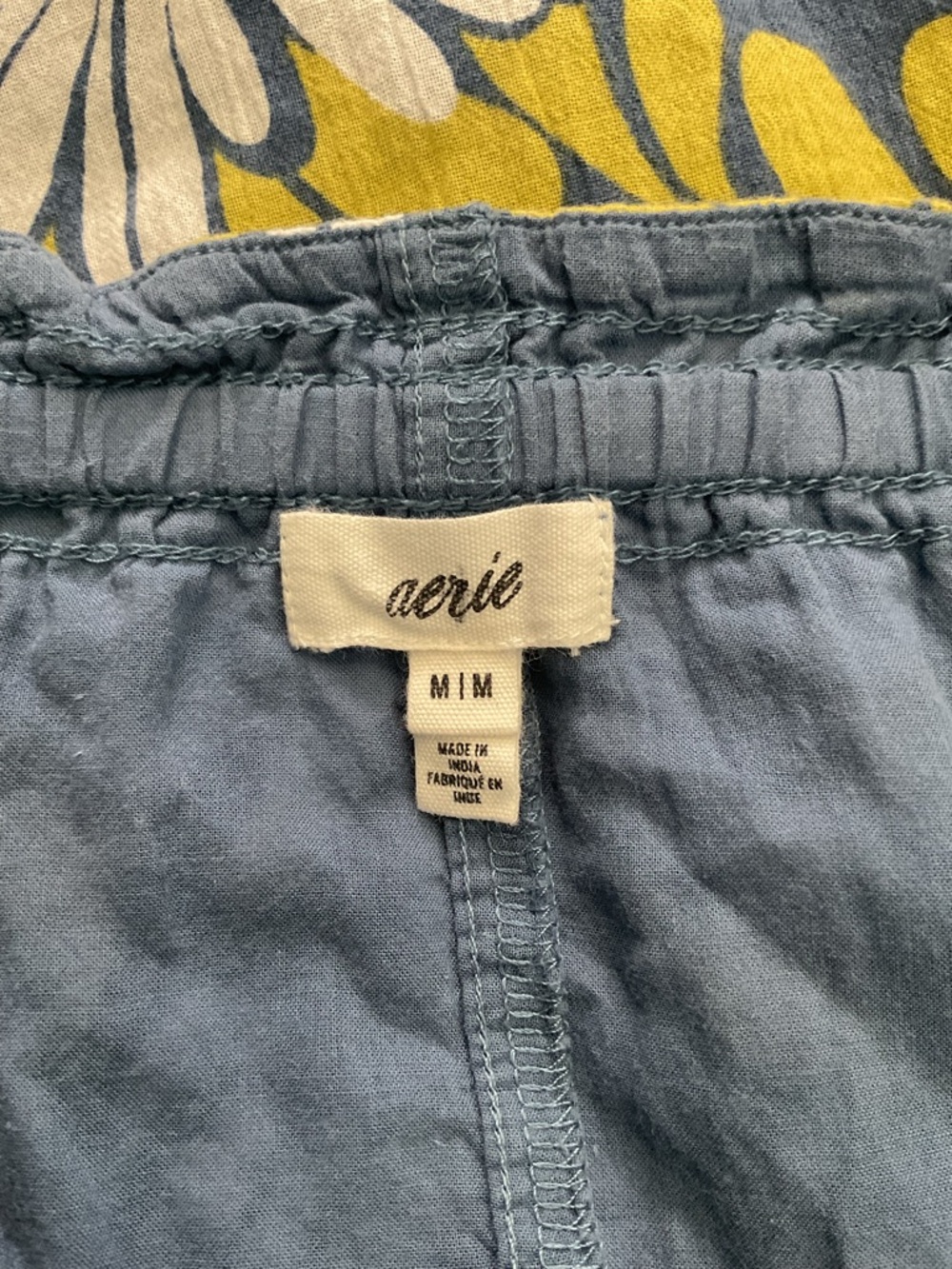 🌱aerie Blue Floral skirt with Olive Green Leaves - Picture 3 of 7